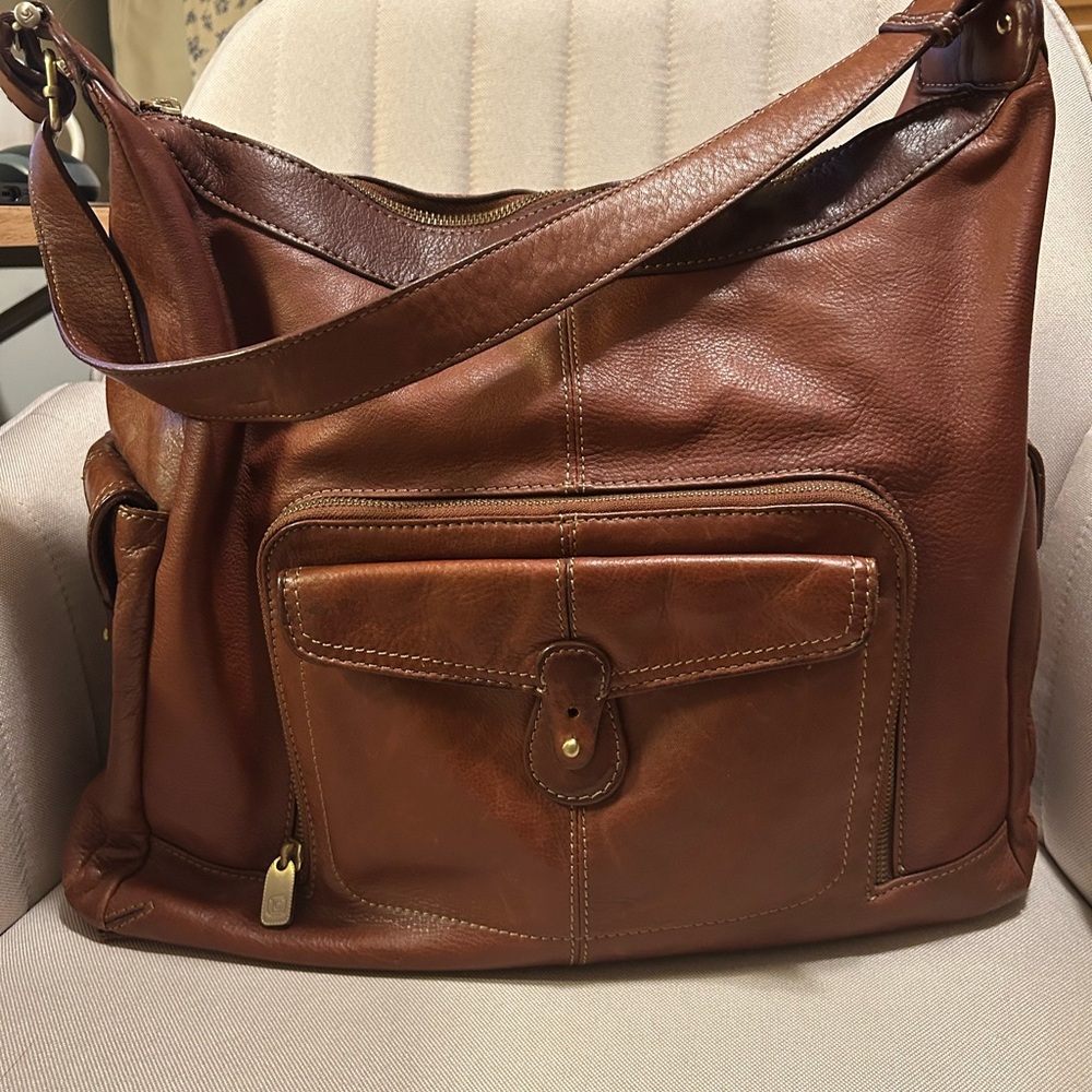 Liz Claiborne Brown Leather Hobo Bag
